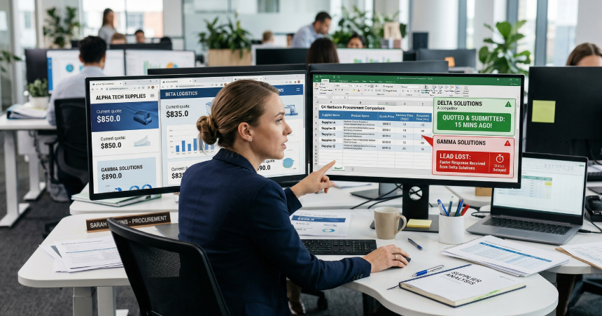 B2B buyer comparing industrial suppliers and choosing the fastest responder