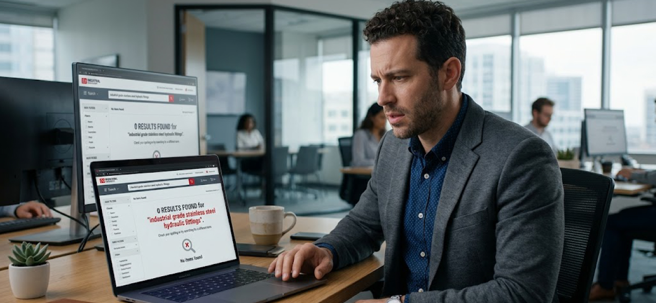 B2B buyer struggling with poor catalog search results