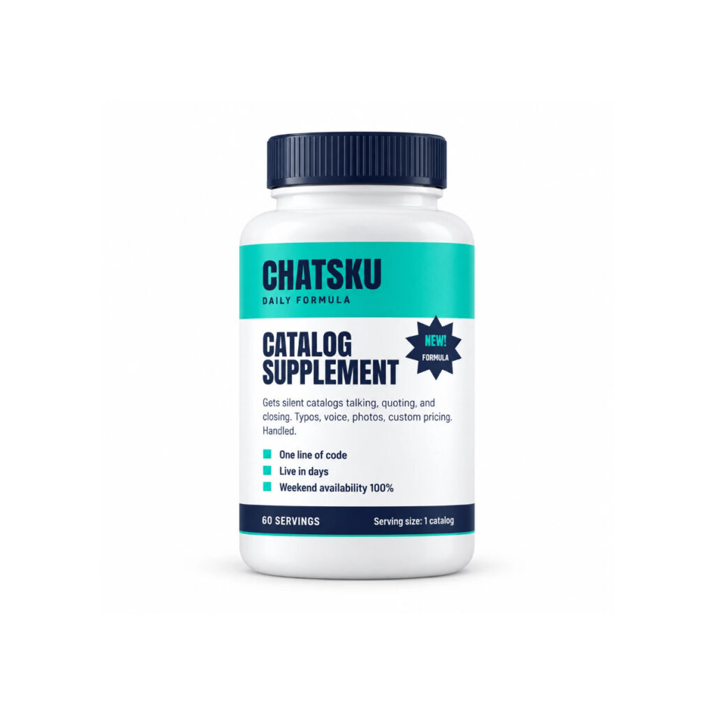 ChatSKU Daily Formula Catalog Supplement bottle, front label